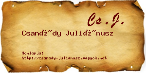 Csanády Juliánusz névjegykártya